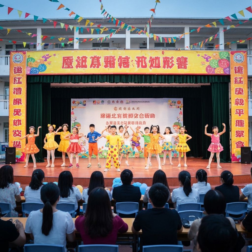 Children performing on stage