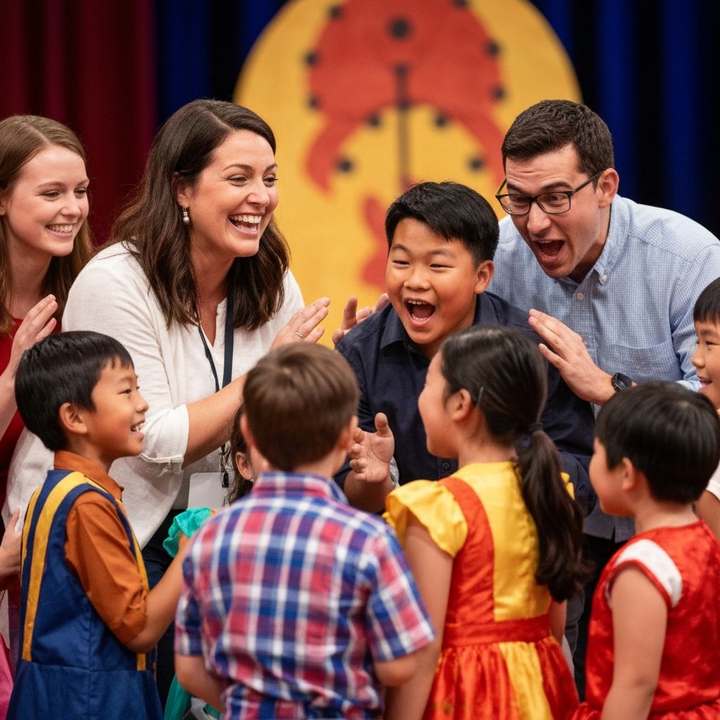 Teachers with students